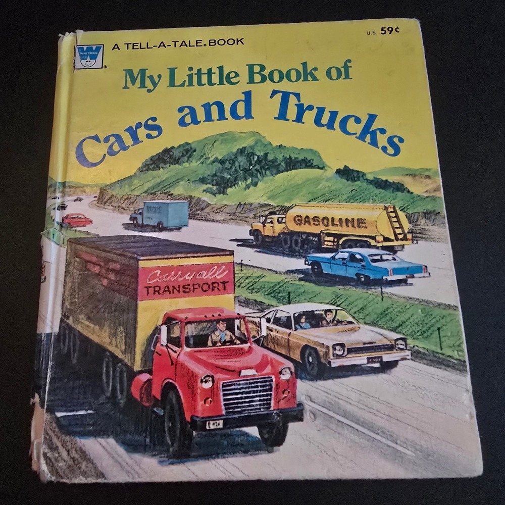 Vintage 1970s Whitman Book My Little Book of Cars and Trucks Kids Yellow 1973